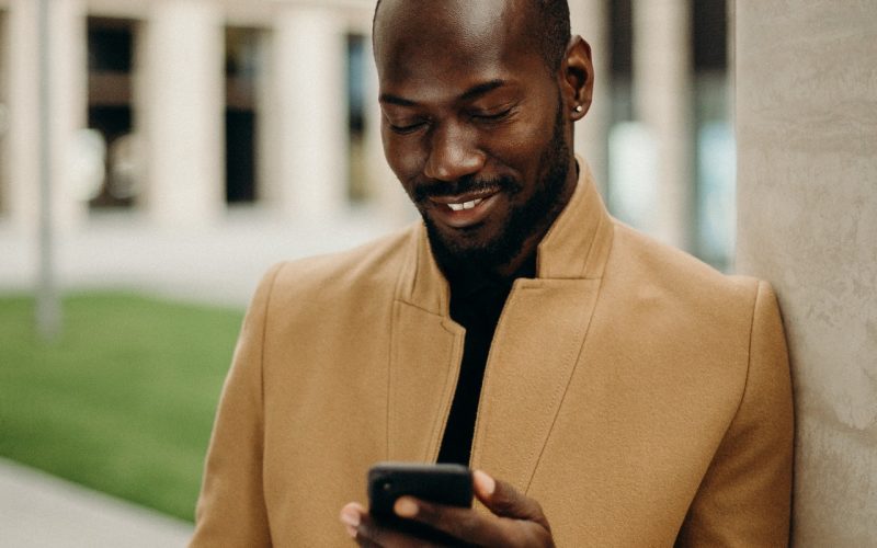 A man looking on social media