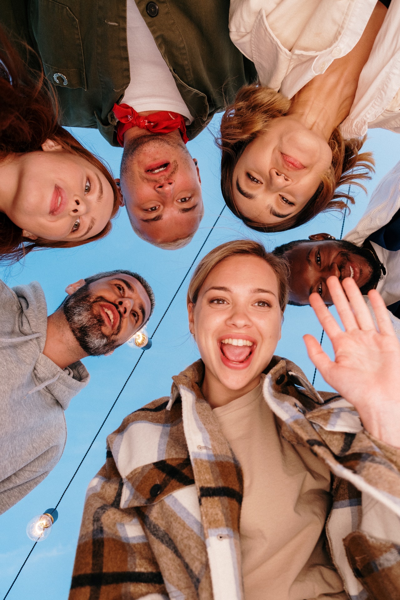 A group of people looking on creative email