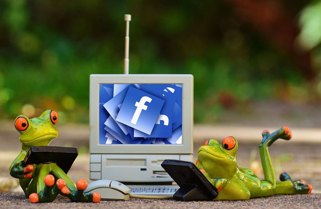 A computer displaying Facebook